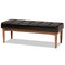 Baxton Studio Sanford Mid-Century Dark Brown Faux Leather and Walnut Brown Finished Wood 4-PC Dining Nook Set 184-11343-11345-9305-Zoro - alternate 2